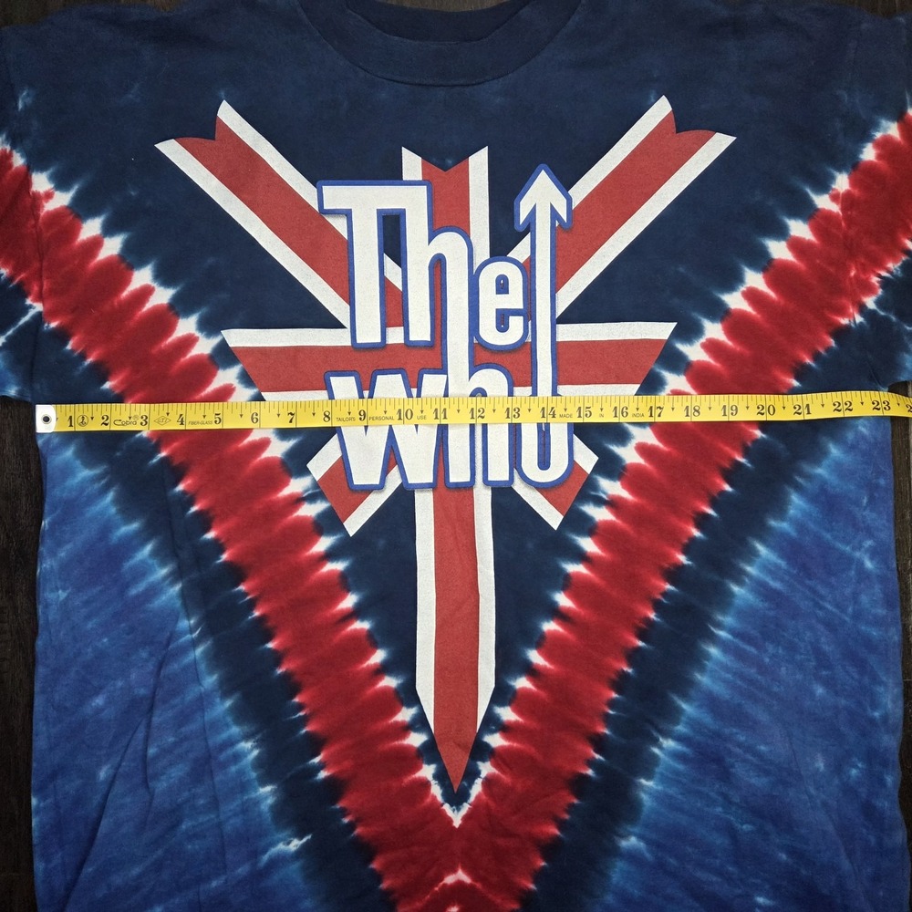 Vintage Y2K The Who Liquid Blue Graphic T Shirt Mens XL Long Live Rock Tie Dye - Picture 3 of 9